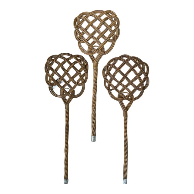 Vintage Rattan Woven Rug Beater, Lot of 3 For Sale