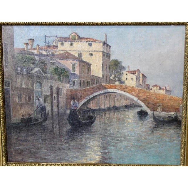 Johannès Son, Gondoliers in Venice, 1890s-1910s, Oil on Canvas, Framed For Sale - Image 8 of 13