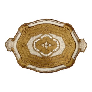 Late 20th Century Large Italian Florentine Gilt Tray For Sale