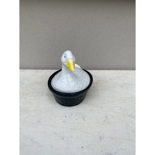 Small Majolica Goose Tureen Pate Tureen circa 1950.
