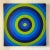 Boho Chic Vintage Signed Op Art Concentric Circles Oil Painting For Sale - Image 3 of 13