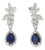 2.3ctw Sapphire & Diamond Dangle Earrings, 18k White Gold, Length 1 1/8 In. For Sale