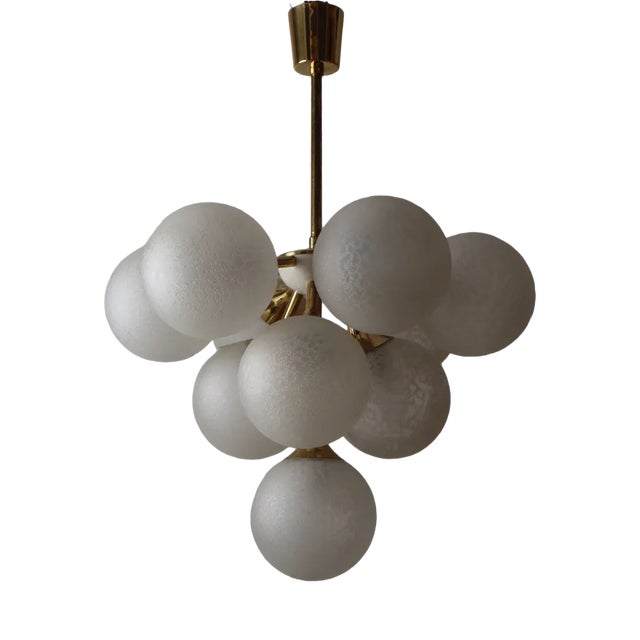 Space Age Sputnik Pendant Light in Brass, 1960s For Sale