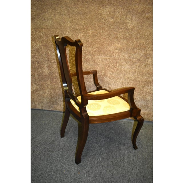 Antique Mahogany Boudoir Armchair Edwardian Inlaid Marquetry Accent Side Chair For Sale - Image 10 of 13