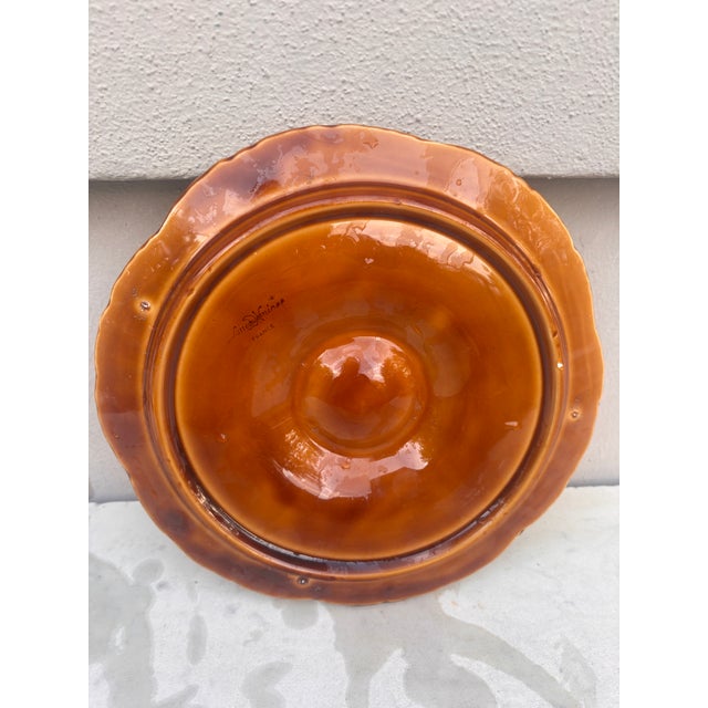 De Sarreguemines Majolica Oyster Plate Sarreguemines Circa 1950 For Sale - Image 4 of 4