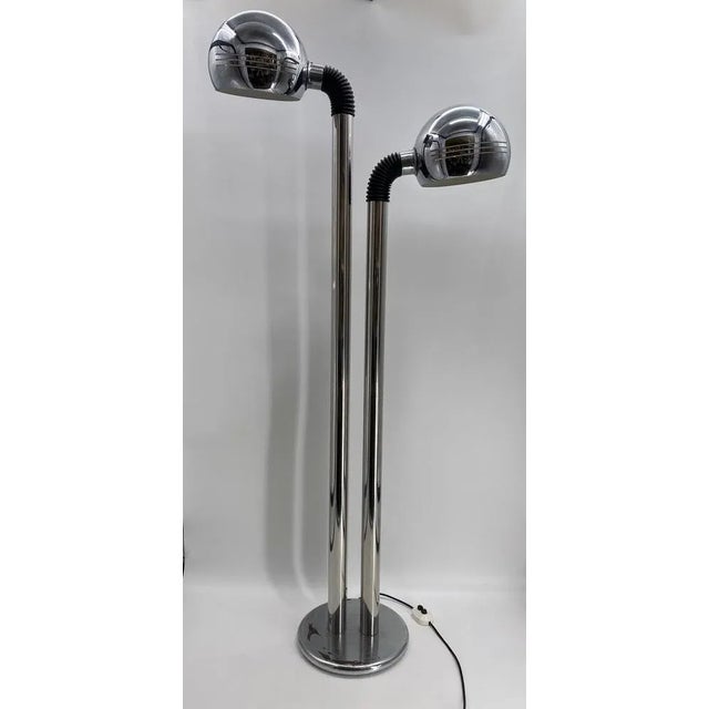 Italian Space Age Floor Lamp with Two Chrome Balls, 1970s For Sale - Image 10 of 10