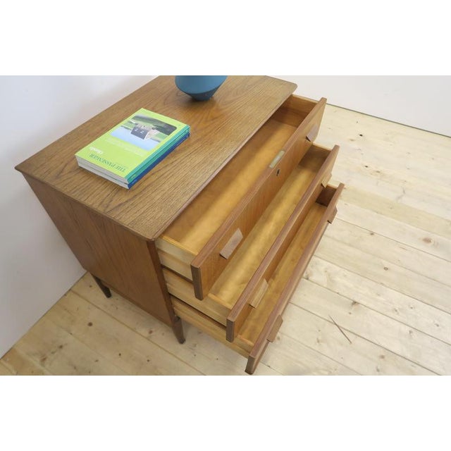 Brown Teak Chest of 3 Drawers, Denmark, 1960 For Sale - Image 8 of 11