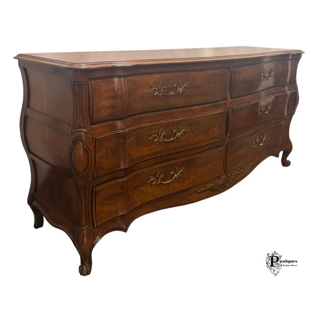 Wood Vintage White Furniture French Provincial Style Mahogany Dresser For Sale - Image 7 of 11