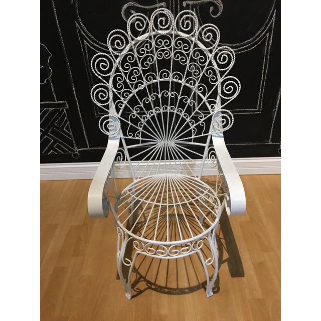1960's John Salterini white iron peacock patio set. Complete set with four chairs. Very and in great shape with new paint...