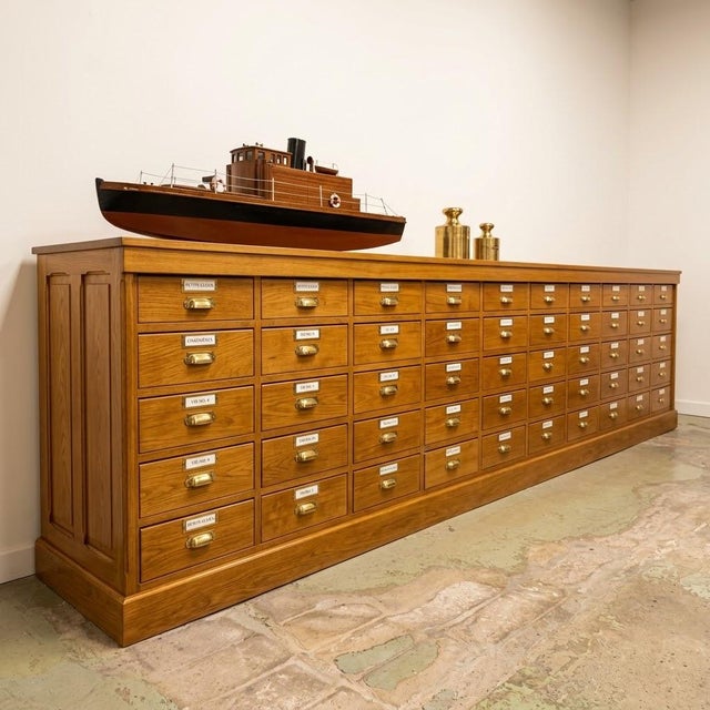 Monumental 15-Foot French Haberdashery Cabinet, 1900 For Sale - Image 3 of 4