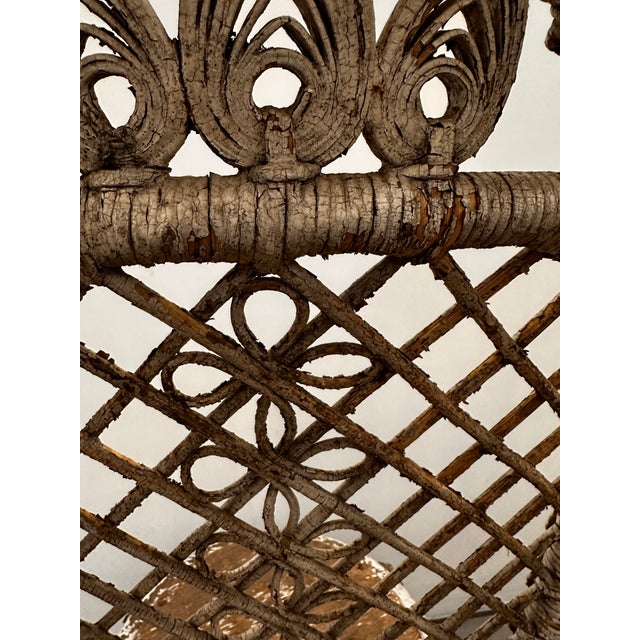 Late 19th Century Antique Victorian Heywood Brothers/Heywood Wakefield Rattan & Wicker Portrait Chair For Sale - Image 11 of 12