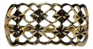 The Merced: Diamond Cut Filigree Ring in Yellow Gold