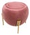 Vintage Pink Velvet Pouf, 1980s For Sale