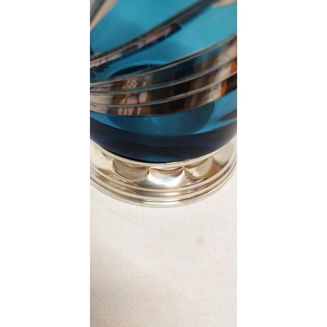 Blue & Silver Glass Vase, France, 1950s For Sale - Image 6 of 17