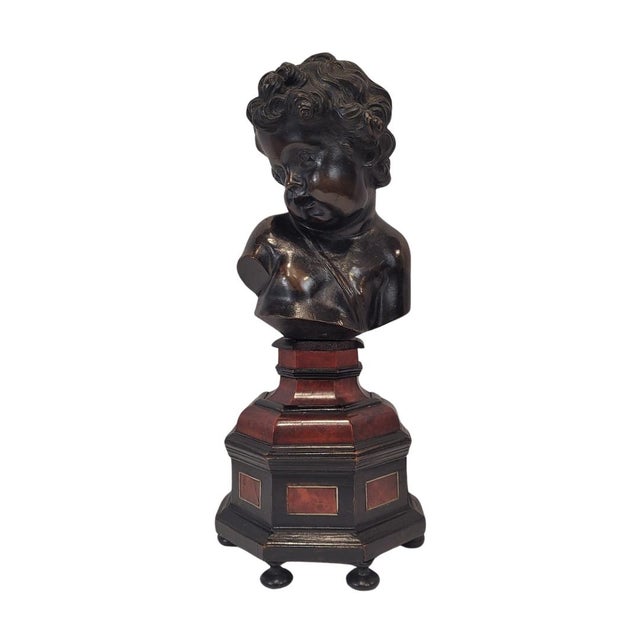 After François‏ Duquesnoy, Bust of Child, Patinated Bronze, 1700s For Sale - Image 16 of 16
