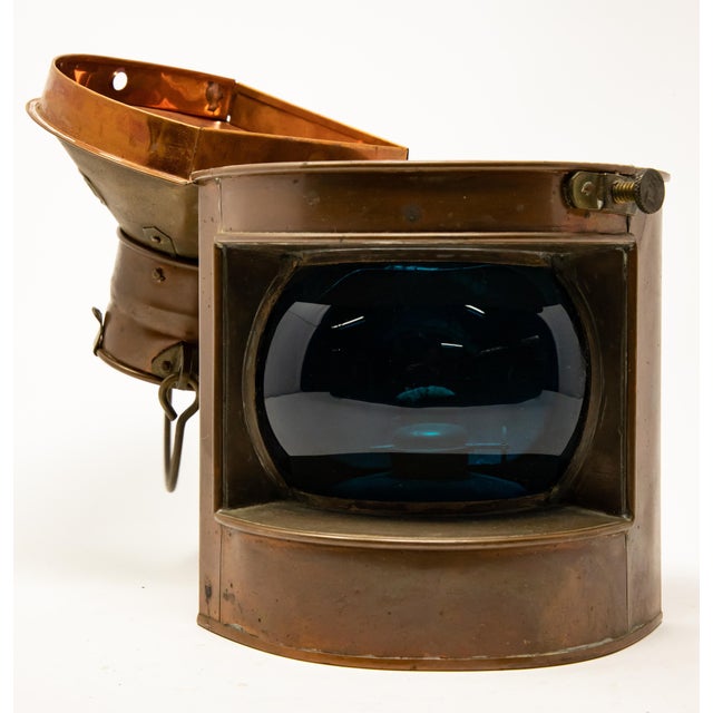 Metal 1902 Copper Starboard Ship Lantern by Tung Woo For Sale - Image 7 of 13