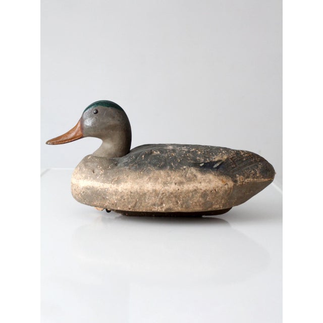 Vintage Hand-Painted Mallard Duck Decoy Folk Art For Sale - Image 4 of 15