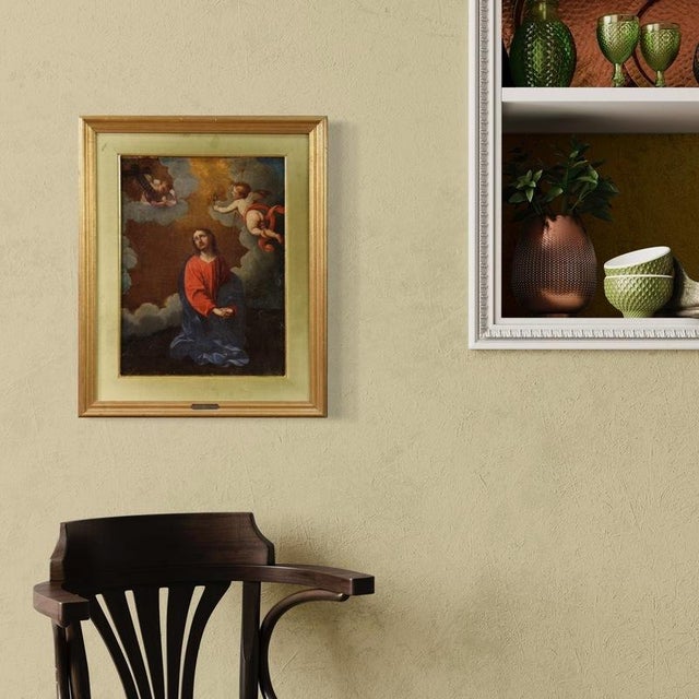 Italian Artist, Christ with Angels, 1690, Oil on Canvas, Framed For Sale - Image 4 of 11