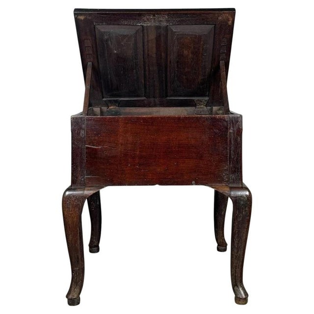 18th Century Oak Box on Stand with Carved Panelled Front, 1790 For Sale - Image 6 of 14