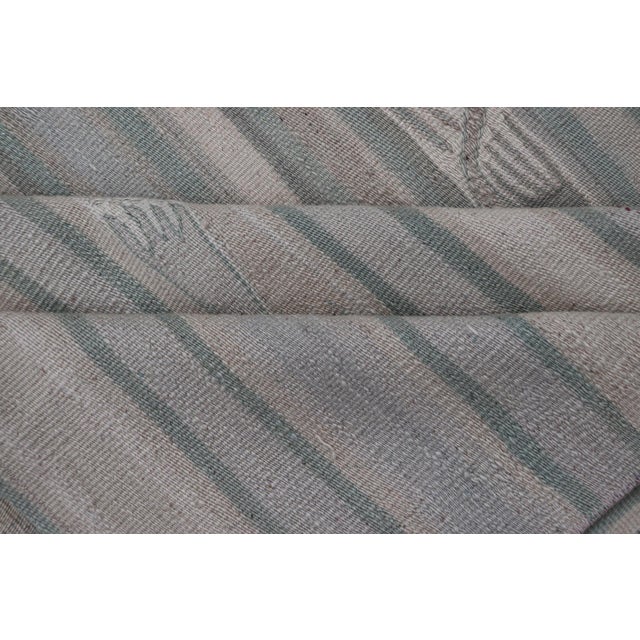 Vintage Turkish Paneled Flat-Weave Kilim in Muted Colors With Stripe Design 9'2"x11'6" For Sale - Image 11 of 12
