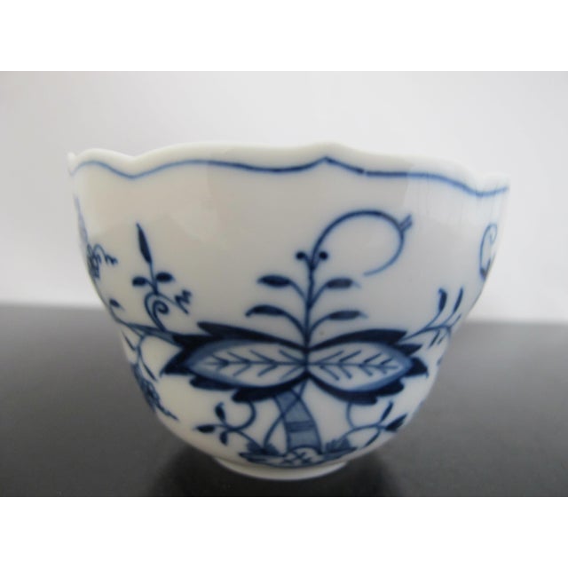 Ceramic Meissen Blue Onion Porcelain Scallop Rim Coffee Cup & Saucer For Sale - Image 7 of 9