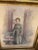 Large 32" Antique Edwardian Gilded Florentine Framed Full-Length Crayon Portrait An exceptional, large-scale antique...