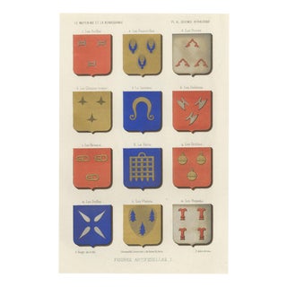 Ferdinand Séré, Artificial Figures in Heraldry, 1851, Chromolithograph For Sale
