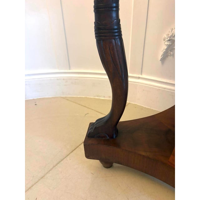 Antique Victorian Specimen Marble Top Centre Table Mahogany Swan Support Side Table, 1860 For Sale - Image 18 of 18