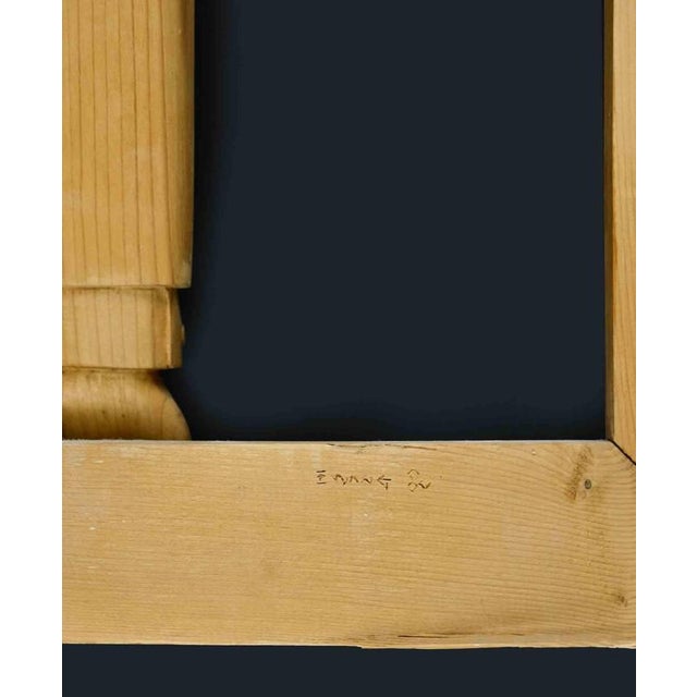 Creative wooden frame realized in 1980s. Engraved signature. Very good condition.