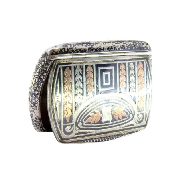 Silver Snuff Box with Gilt Interior and Hinged Lid For Sale - Image 9 of 9