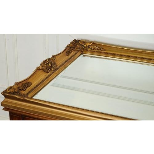 Large French Style Golden Ornate Wall Regal Mirror For Sale - Image 12 of 14