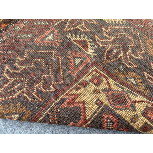 1950s Vintage Afghan Baluch Rug, Hand Knotted Tribal Runner For Sale - Image 5 of 6