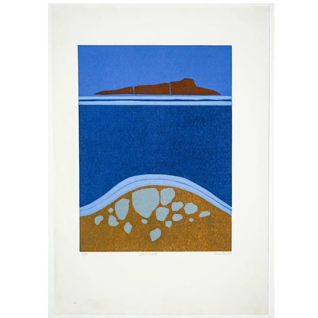 Woodcut by Rockport artist Roger Martin (1925-2015) "Salvages" woodblock print on thin paper, pencil signed, titled, dated...