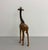 Vintage Hand Painted Folk Art Giraffe Sculpture With Leather Ears For Sale - Image 4 of 7