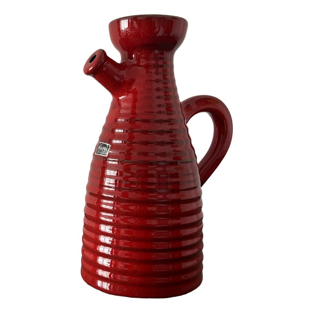 Vintage Red Jug from Marei Keramik, Germany, 1970s For Sale