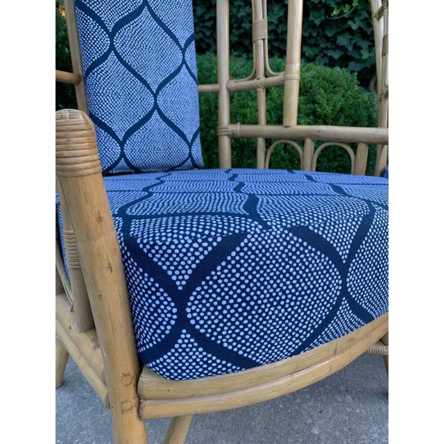 Brown Vintage Boho Chic Bamboo Wingback Armchairs - a Pair For Sale - Image 8 of 12