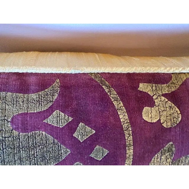 2020s Pair of Stenciled Velvet Pillows by Nomi Textiles, Baroque Style, Usa For Sale - Image 5 of 6