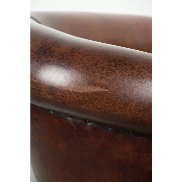 Vintage Sheepskin Club Armchair For Sale - Image 16 of 17