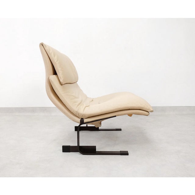 Onda Chair in Cream Leather by Giovanni Offredi for Saporiti Italia, 2000s For Sale - Image 7 of 18