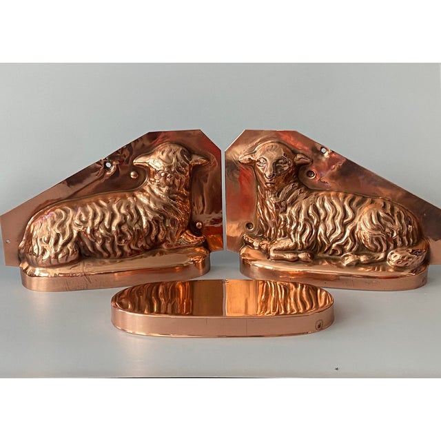 Vintage French Copper Chocolate Mold Sitting Lamb Easter For Sale - Image 10 of 18