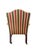 Hekman Mahogany Regency Style Library Armchair With Brass Casters & Striped Upholstery For Sale - Image 4 of 12