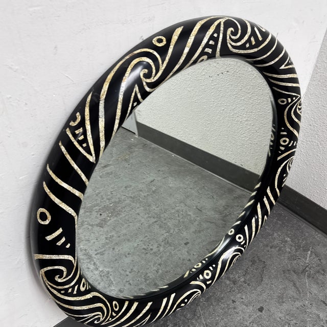 Monumental Round Mirror in the Style of Karl Springer For Sale - Image 12 of 13