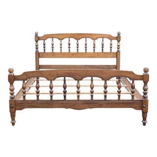 Vintage Solid Maple Queen Bed For Sale