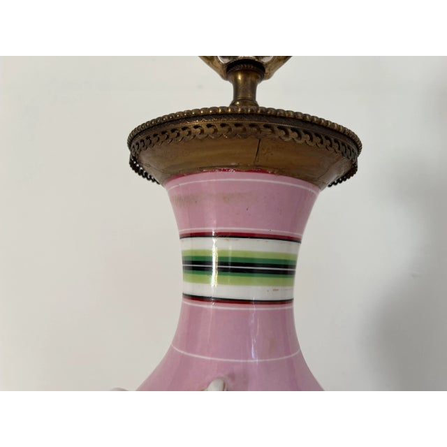 1940s French Floral Urn Lamps & Shades - A Pair For Sale - Image 6 of 10