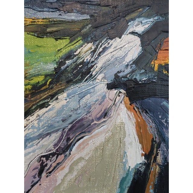 1975 'River Through the Hills' Vintage Original Expressive Swedish Abstract Landscape Oil Painting, Framed For Sale - Image 11 of 13