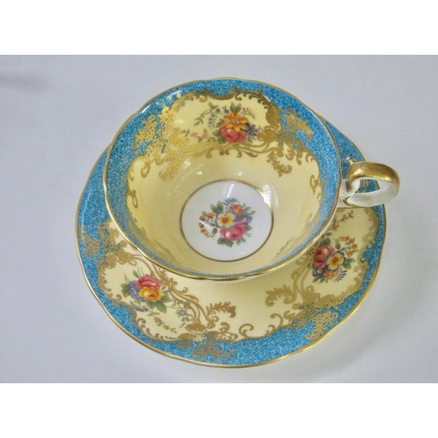 Ceramic Aynsley Vintage Hand Decorated Floral Bouquet Cup & Saucer Set- 2 Pieces For Sale - Image 7 of 7