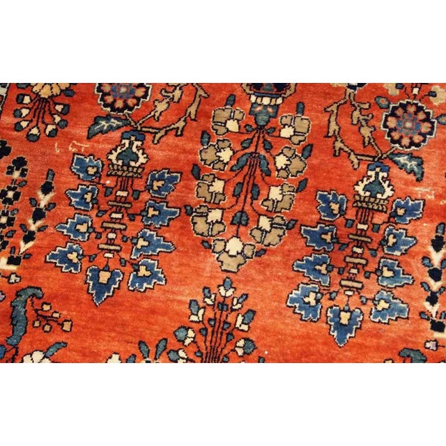 Red 1900s Antique Handmade Persian Sarouk Rug For Sale - Image 8 of 10