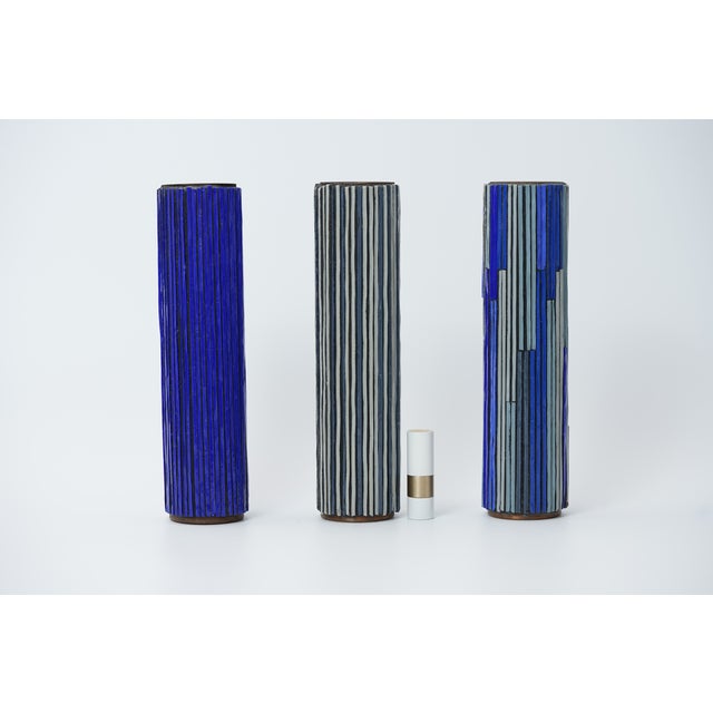 Metal Mid-Century Modern Red Mosaic Pottery Vase from Ritter, 1960s, Set of 3 For Sale - Image 7 of 11