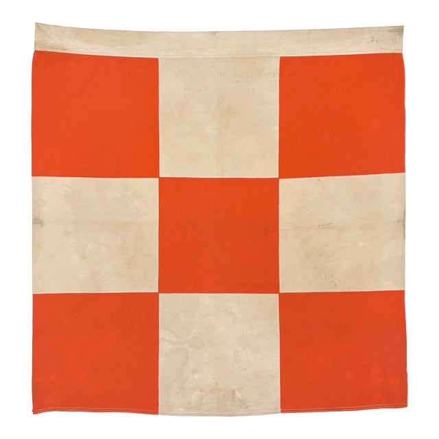 Vintage Cotton Airfield Safety Signal, Checker Flag For Sale