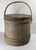 19th Century Rustic Primitive Farmhouse Grey Green Painted Firkin Bucket For Sale - Image 4 of 15